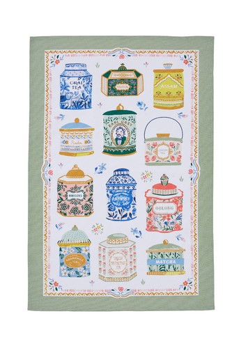 Geschirrtuch tea tins - geschirrtuch,